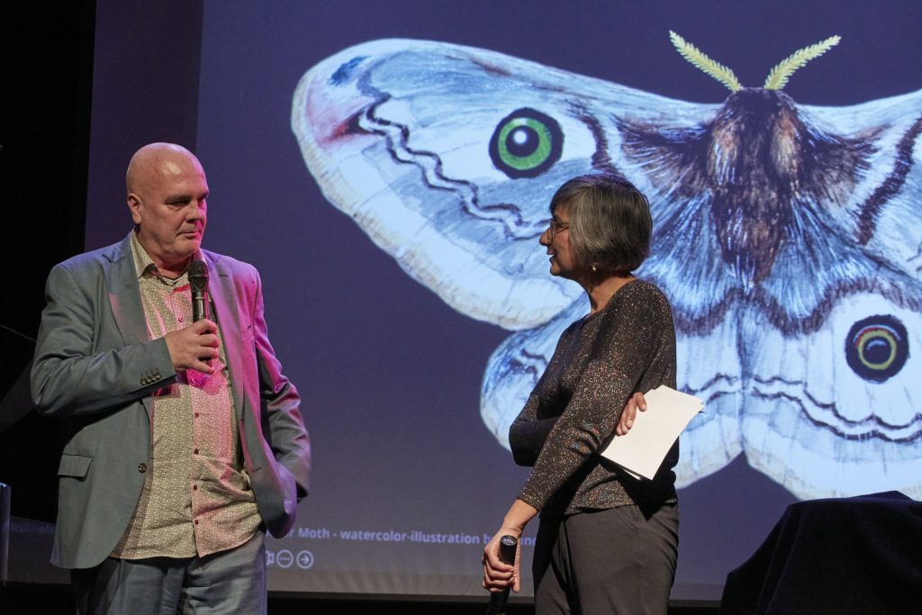 Dr. Payal Parekh talking to Porgy and Bess Artistic Director Christoph Huber